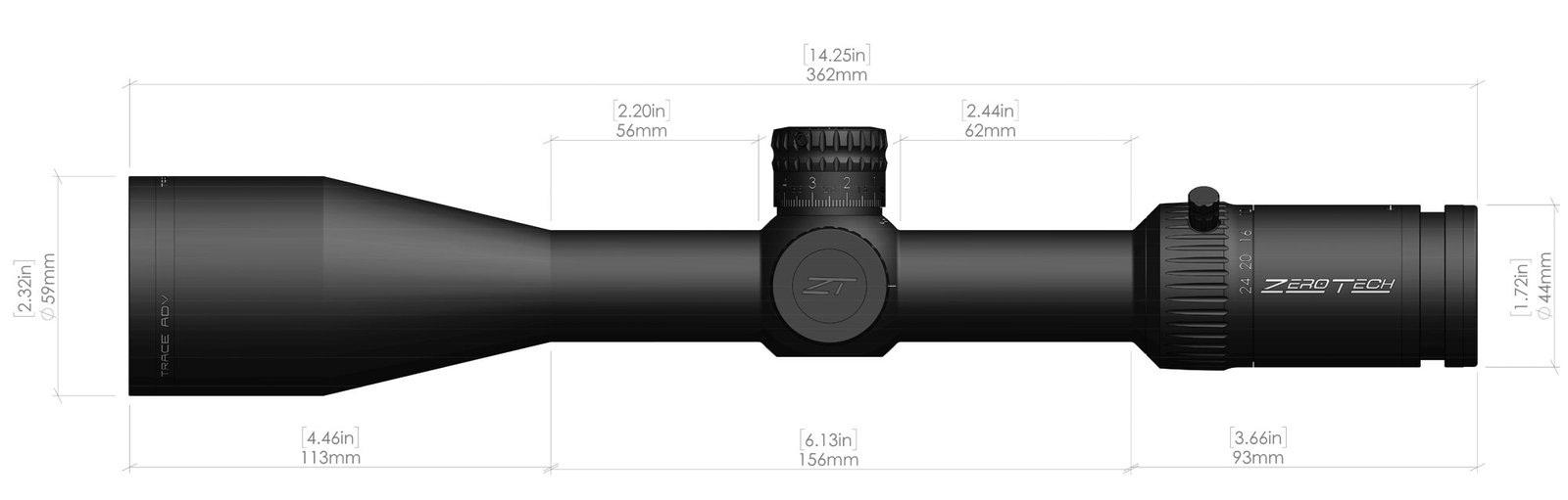 japanese-4-24x50-trace-advanced-dimensions